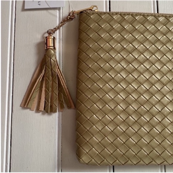 Virginia Wolf Mini Woven Pouch Gold - Picture 3 of 6